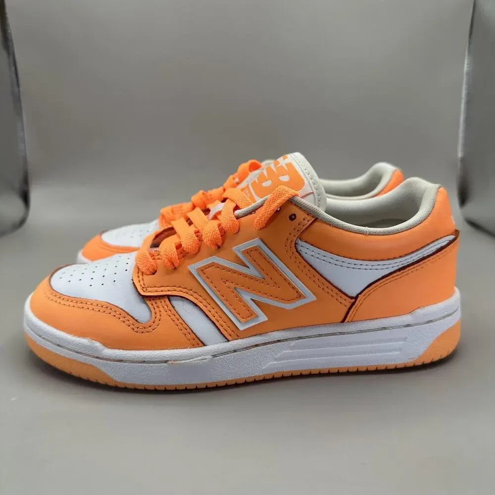 New Balance 480 Shoes Youth Size 4 Orange White Sneakers Lace Up